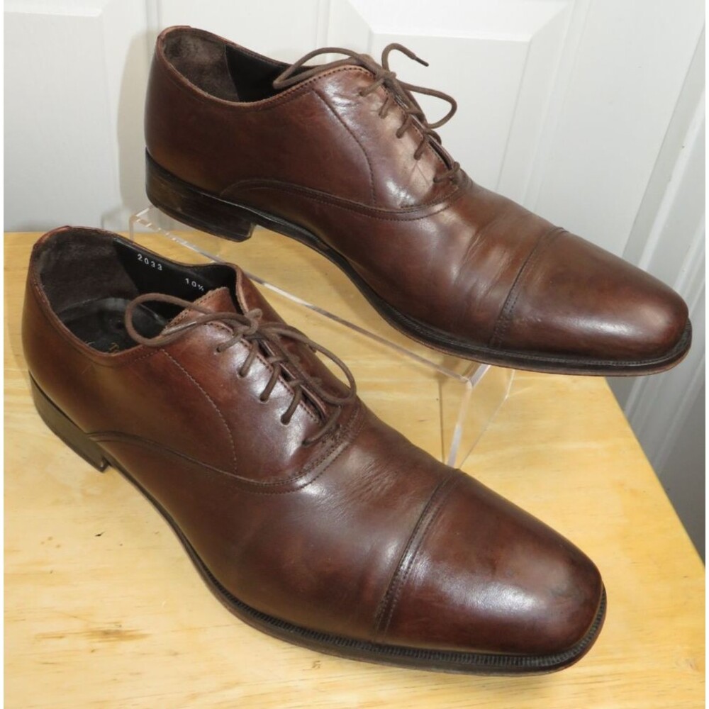 To Boot New York Men's Dark Brown Leather Shoes Size 10.5 D Made In Italy